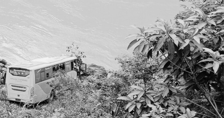 Bus Crash Trishuli Riverbank